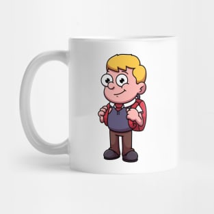 Boy In School Outfit Cartoon Mug